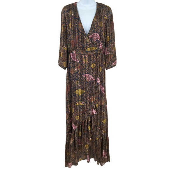 ba&sh Dresses & Skirts - ba&sh Maxi Dress Sz S Metallic V-Neck High-Low Cocktail Wedding Guest Parisian
